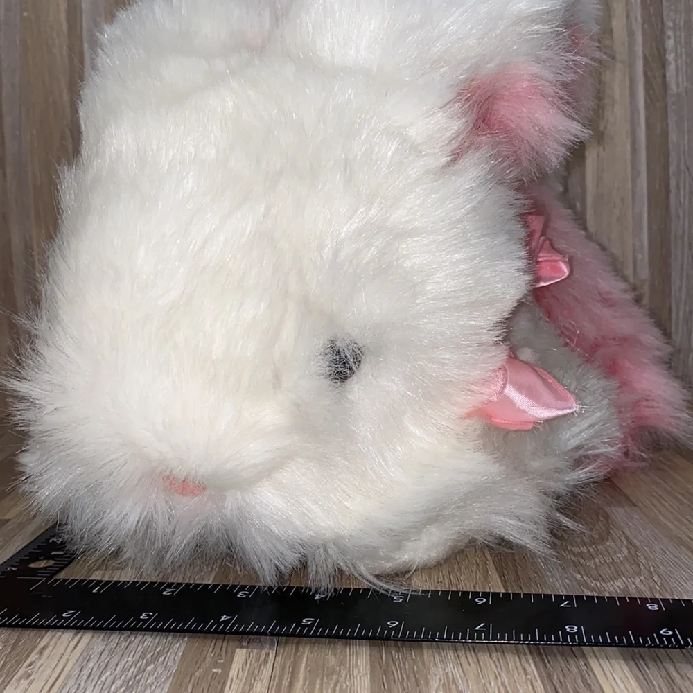 Pink Easter Bunny plush stuffed animal Easter basket filler fluffy plush vintage